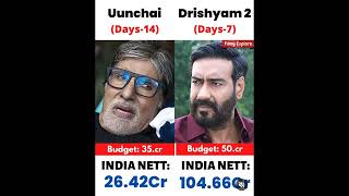 Uunchai vs Drishyam 2 movie comparison #shorts #movie #boxofficecollection #comparison