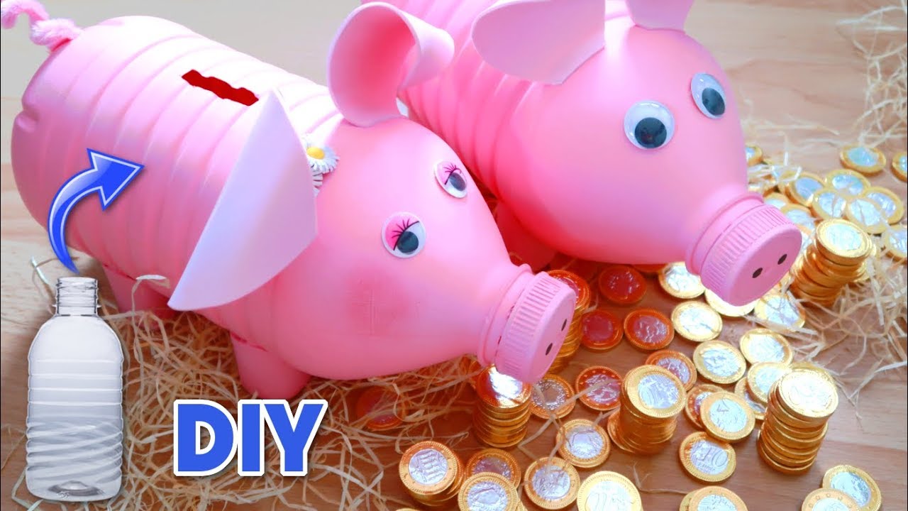 How To Make A PIGGY BANK Using A Recycled Bottle Fast-n-Easy DIY Labs ...