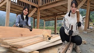 Country girl builds wooden bedroom, harvests vegetables to sell for a living