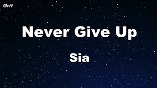 Never Give Up - Sia Karaoke 【No Guide Melody】 Instrumental