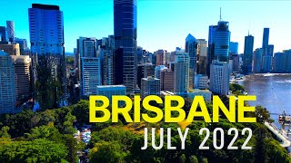 Brisbane City Skyline and CBD streets Botanic  Riverside markets July 2022 Queensland Australia