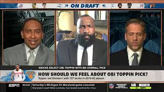 Stephen A  Smith GOES CRAZY Knicks select Obi Toppin Hes from NY  Hes gonna rep the city