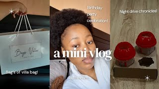 #vlog  | birthday party celebration, night drive chronicles + a bag from bags villa !