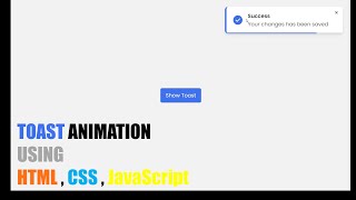 Animated Toast Notification with Progress Bar Using HTML , CSS , JavaScript