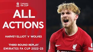 Harvey Elliott's All Actions v Wolverhampton Wanderers | Emirates FA Cup 2022-23