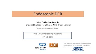 Rhinology | Endoscopic DCR | Miss Catherine Rennie