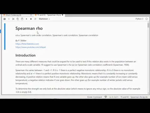 Python - Spearman Correlation (value and test)