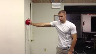 Shoulder Pain Rehab SLAP Tear Repair - Serratus Ball on Wall