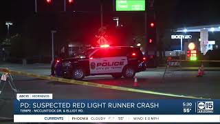 Suspected red-light runner causes Tempe crash