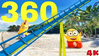 360 VR MINIONS Roller Coaster 🟨 Despicable Me Virtual Reality experience 4K ride 미니언 슈파배드 ミニオン