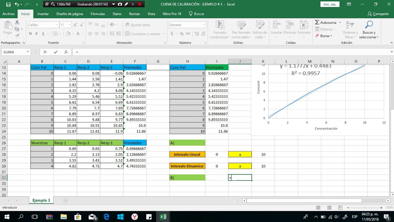 Ejercicio De Curva De Calibración - Múltiples Mediciones - YouTube