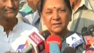 Gujarat CM speaks to media after casting her vote in AMC election