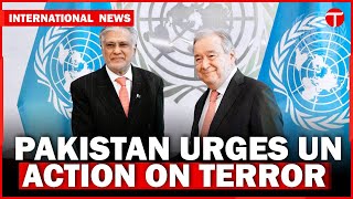 Ishaq Dar Demands UN Support on Security, Terrorism, and Humanitarian Aid