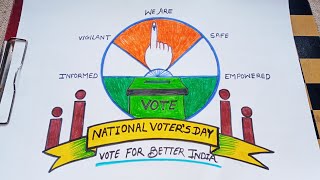 National Voter's Day Drawing | मतदाता जागरूकता चित्र | Voters Awareness Drawing | Voter Utsav 2022