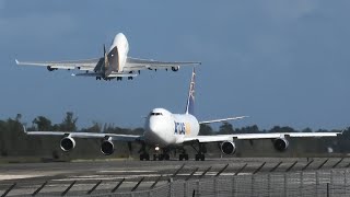 (4K) San Juan Airport: 747 Jumbo Heavies!