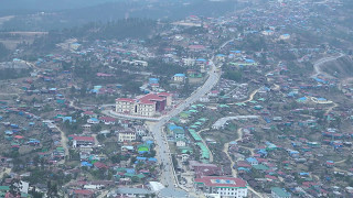 Chin State Parliament House and Hakha City View- 4K