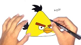 تعليم الرسم للاطفال | كيف ترسم الطائر الاصفر من الطيور الغاضبة | angry birds |