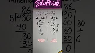 Millennial versus Gen Z Math: 430 ➗ 5 #commoncore #math #division #partialquotients #silentmath