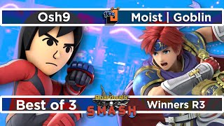 Winners R3 Moist Goblin (Roy) vs Osh9 (Mii Brawler) - Boardwalk Smash #30 - SSBU