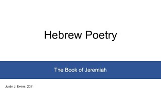 Jeremiah - Hebrew Poetry