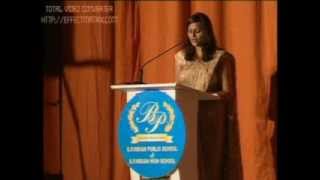 MC Sneha hosting the 50th annual day celebrations of Bharat Public Indian School