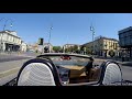 driving in the historical center of turin italy. porsche boxster city tour