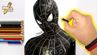 HOW TO DRAW SPIDER-MAN BLACK AND GOLD SUIT | Cheap Materials [ No Way Home ]