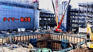 タイマー10秒動画.再開発８月.札幌市北区北8西1超高層マンション建築中