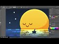 adobe illustrator สอนวาดรูปแนวนิทานจันทร์เต็มดวงและคนตกปลา how to draw fisherman and full moon in ai