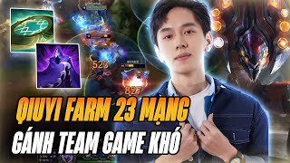 QIUYI FARM 23 MẠNG RANK CAO THỦ GÁNH TEAM GAME KHÓ CỰC MÃN NHÃN VỚI CON KHA'ZIX 6 MÓN