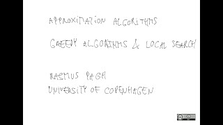 Lecture 01: Greedy and local search approximation algorithms