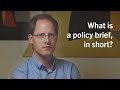 What is a policy brief, in short? (UBS Center Policy Briefs)