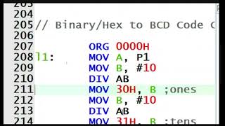 Code Conversion: Binary to BCD and BCD to ASCII; Programming & Simulation with KEIL IDE