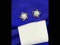 Real freshwater cultured pearl white gold daisy flower stud earrings