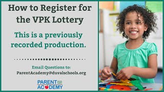 How to Register for the VPK Lottery