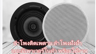 ลำโพงติดเพดาน  ลำโพงฝังฝ้าแบบบลูทูธ มีแอมป์ในตัว ให้การเชื่อมต่อเพลงจากมือถือ หรือเชื่อม TV