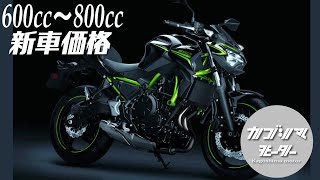 大型ミドル（600cc～800cc）バイクの新車カタログ