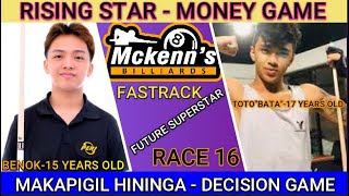 Billiard Vlog#264: FUTURE OF PHILIPPINE BILLIARDS - RISING STAR-MONEY GAME  - TOTO BATA VS BENOK