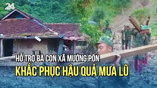 Hỗ trợ bà con xã Mường Pồn khắc phục hậu quả mưa lũ | VTV24