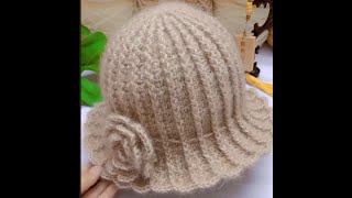 Peony flower bucket beanie hat tutorial