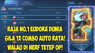 RAJA EUDORA DUNIA 1X COMBO 5 MUSUH RATA! AUTO DITUDUH CHEATER! TOP1GLOBAL EUDORA MOBILELEGENDS