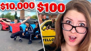SIDEMEN $10,000 VS $100 ROAD TRIP REACTION