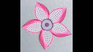 bordados flower easy beautiful gorgeous pink flower Simple Basic Latest stitch/Hand Embroider florar