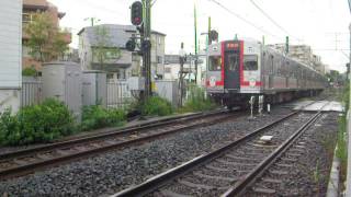 東急多摩川線7700系歌舞伎塗装車沼部駅発車