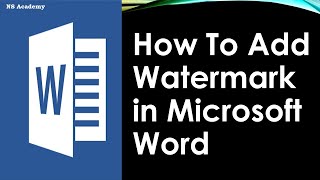 How To add Watermark In Microsoft Word | Custom Watermark | Picture Watermark | Microsoft Word 365