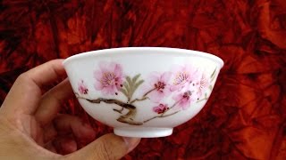 Chairman Mao Zedong use porcelain bowl毛瓷7501胭脂紅水點桃花碗