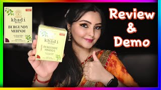 Vagad's Khadi Herbal Burgundy Menhdi Review \u0026 Demo | how to apply khadi hair color