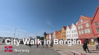 WALKING Norway | We Walk Through Downtown of Bergen in Stunning 4K