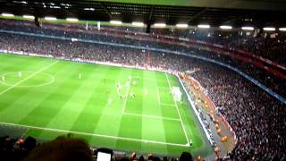 RvP scores penalty for arsenal v milan, & our reaction. -  Emirates stadium 6 March 2012