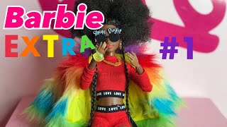 BARBIE EXTRA #1 RAINBOW COAT UNBOXING DOLL VIDEO!